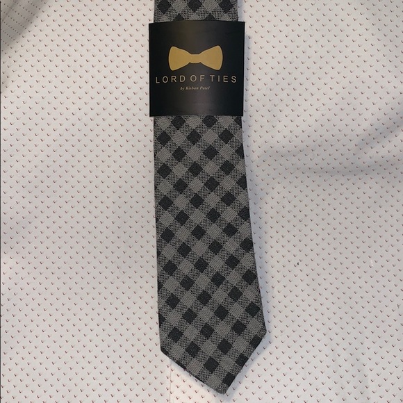 LORD OF TIES Black Grey Men’s Tie by Kisban Patel - Picture 3 of 5